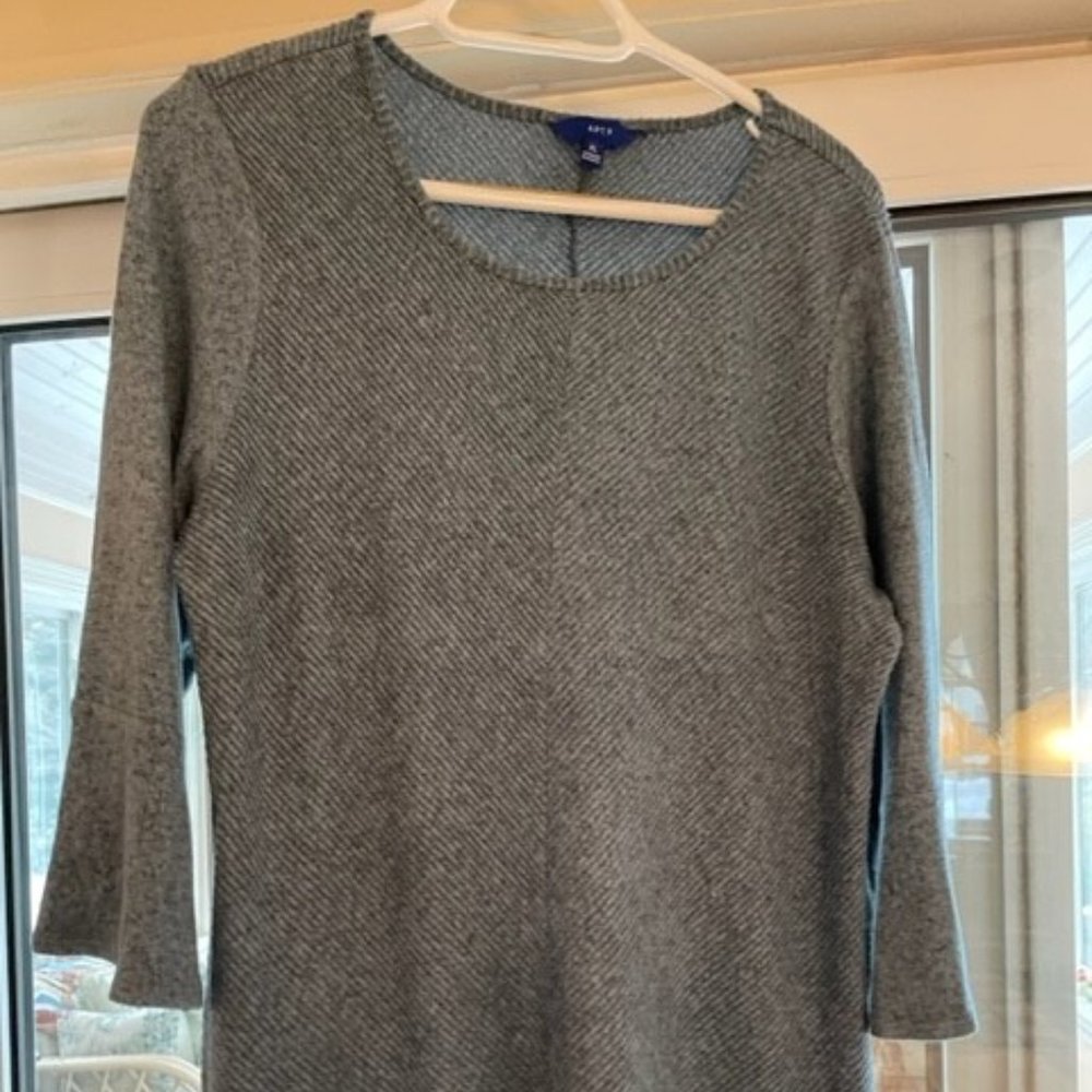 Apt. 9 Women's Sweater - Size XL - Teal with Black Thin Stripes